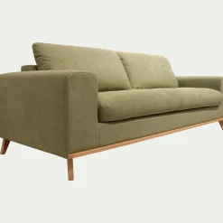 Canapé 4 places convertible en tissu Cosmo - vert kaki