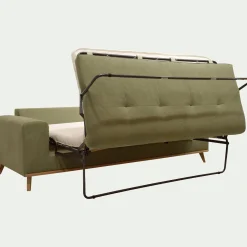 Canapé 4 places convertible en tissu Cosmo - vert kaki