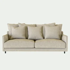 Canapé 4 places convertible en tissu mixte - beige alpilles