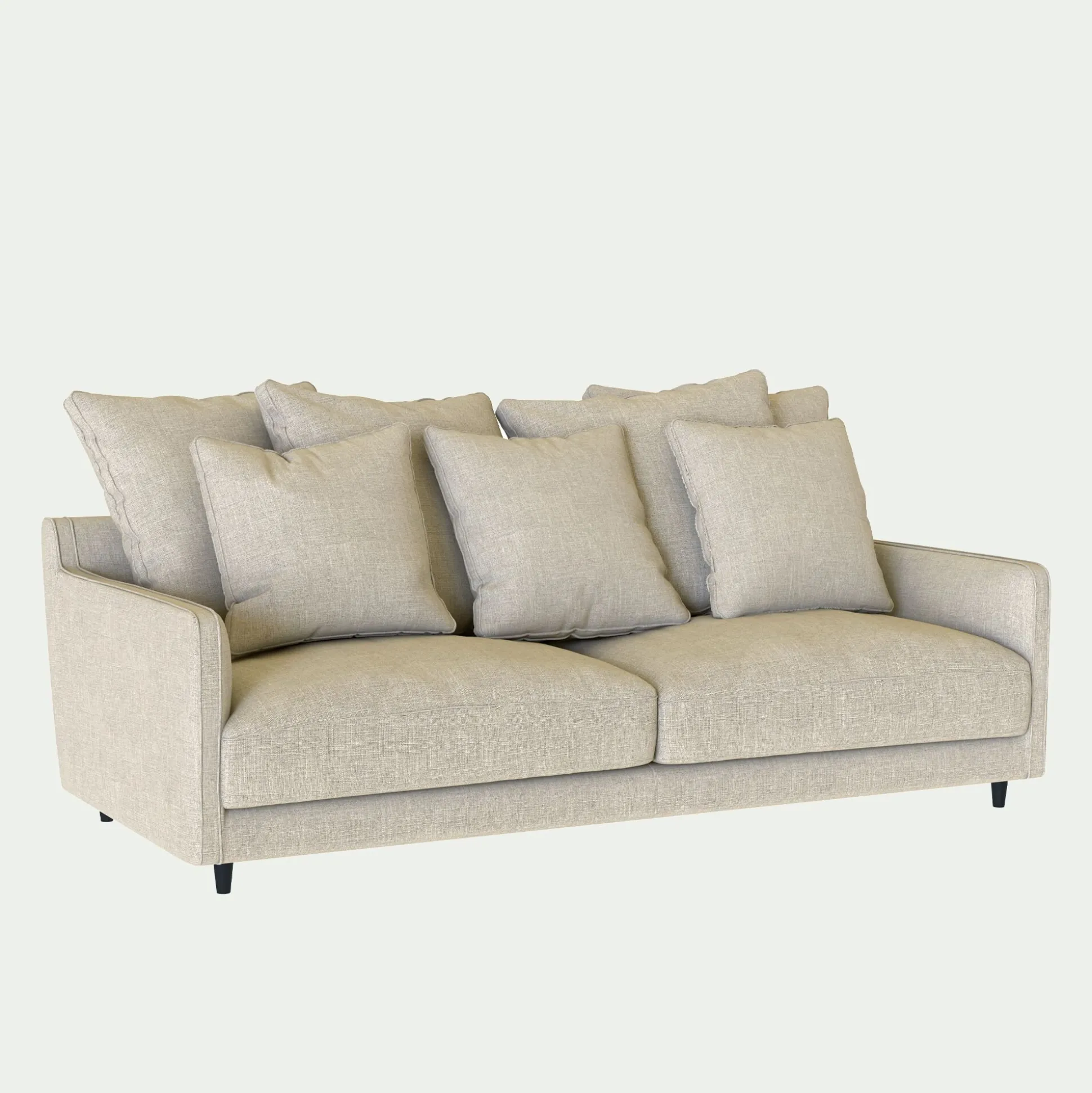Canapé 4 places convertible en tissu mixte - beige alpilles