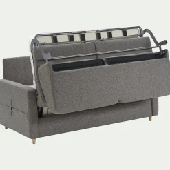 Canapé 4 places convertible en tissu matelas densité 35kg/m3 - gris anthracite