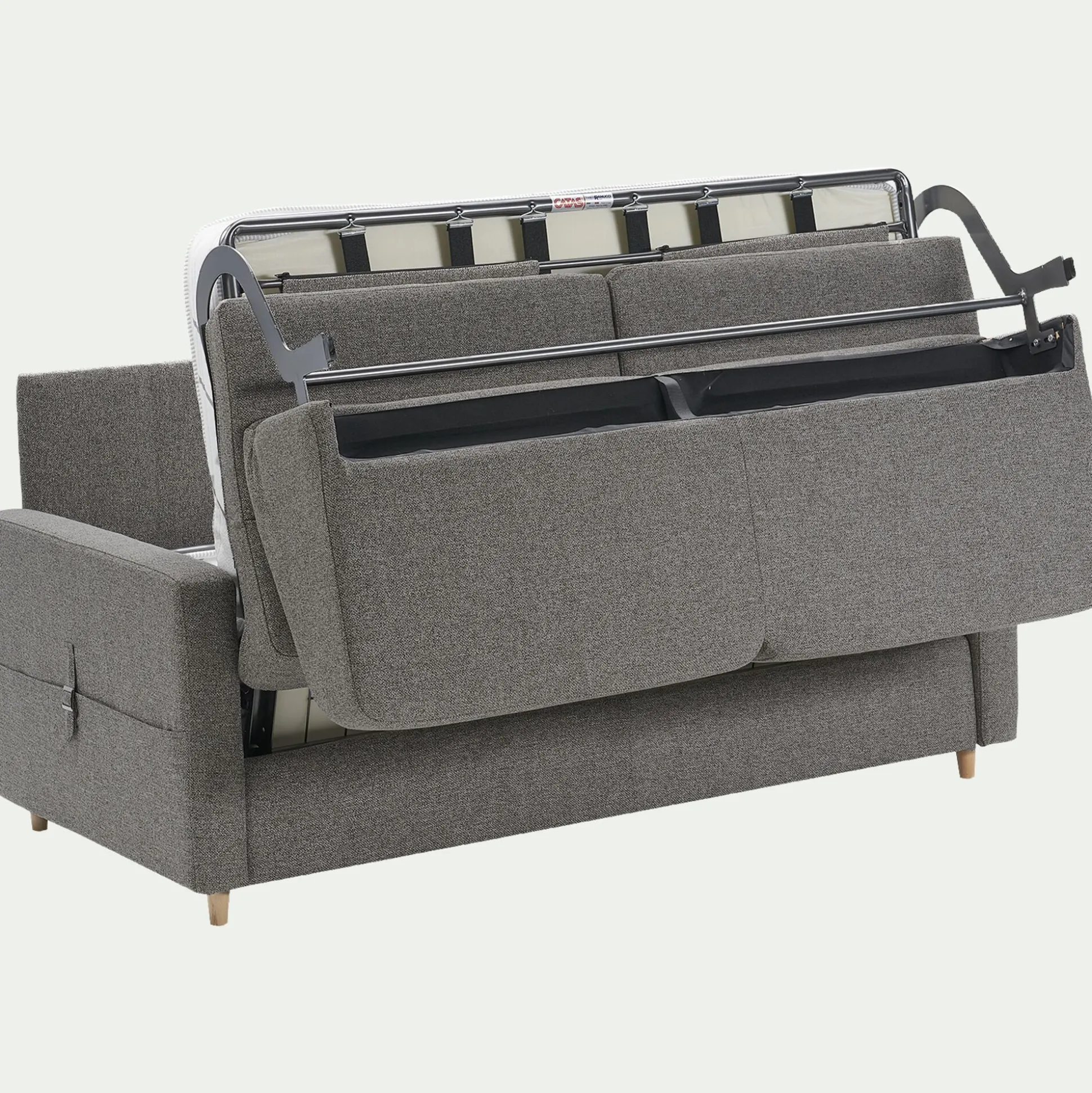 Canapé 4 places convertible en tissu matelas densité 35kg/m3 - gris anthracite
