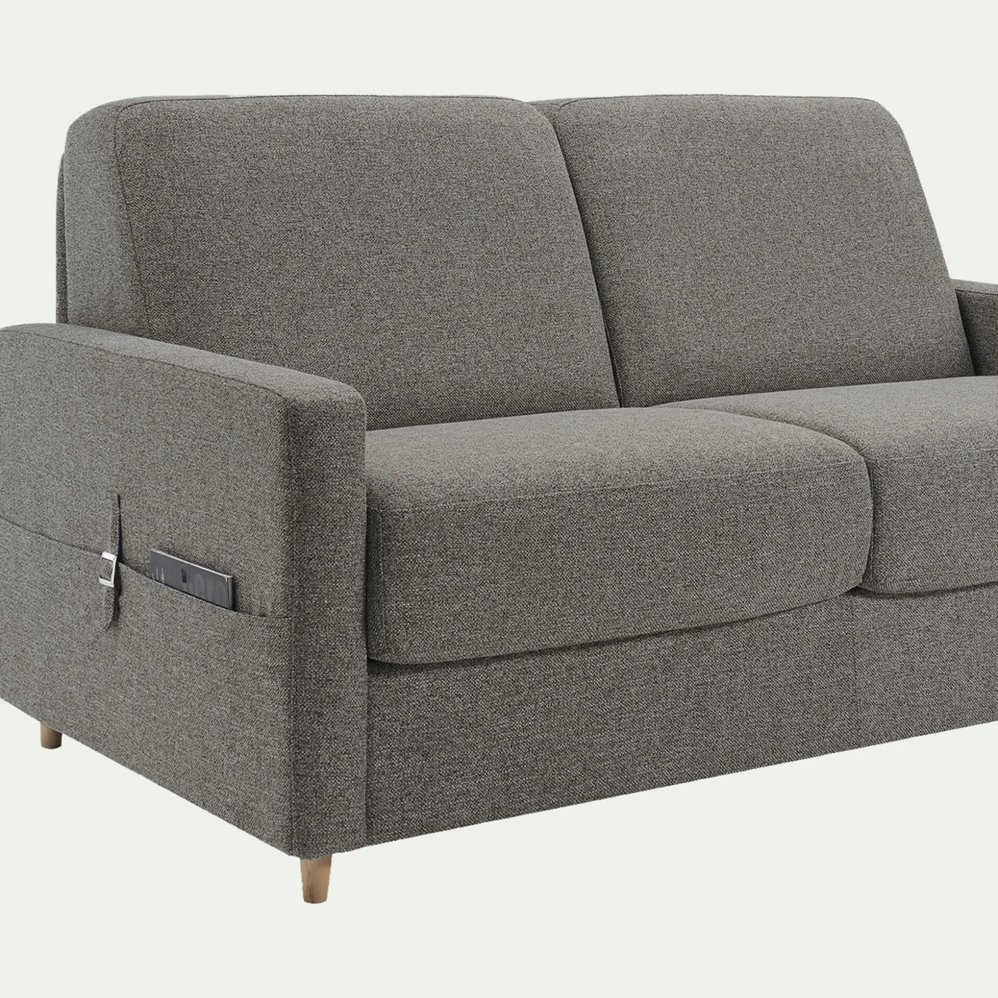 Canapé 4 places convertible en tissu matelas densité 35kg/m3 - gris anthracite