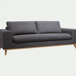 Canapé 4 places convertible en tissu Cosmo - gris anthracite