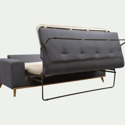 Canapé 4 places convertible en tissu Cosmo - gris anthracite