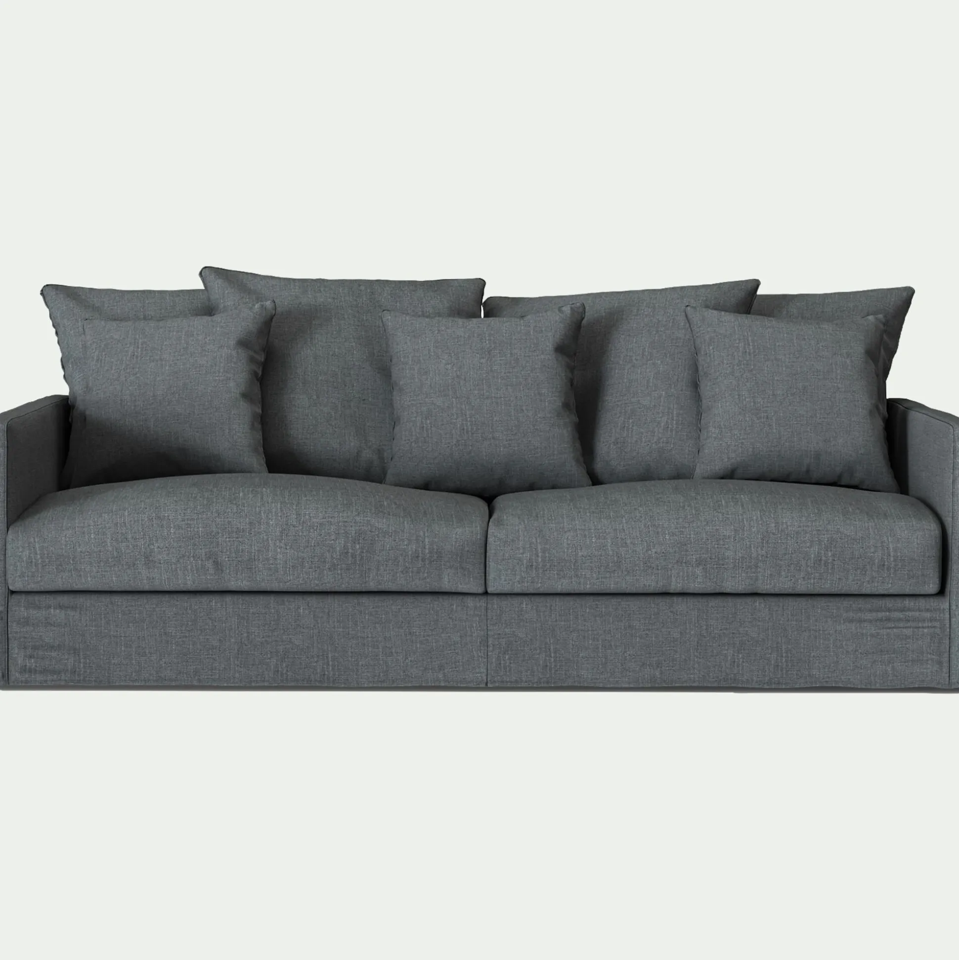 Canapé 4 places convertible en tissu - gris ardoise