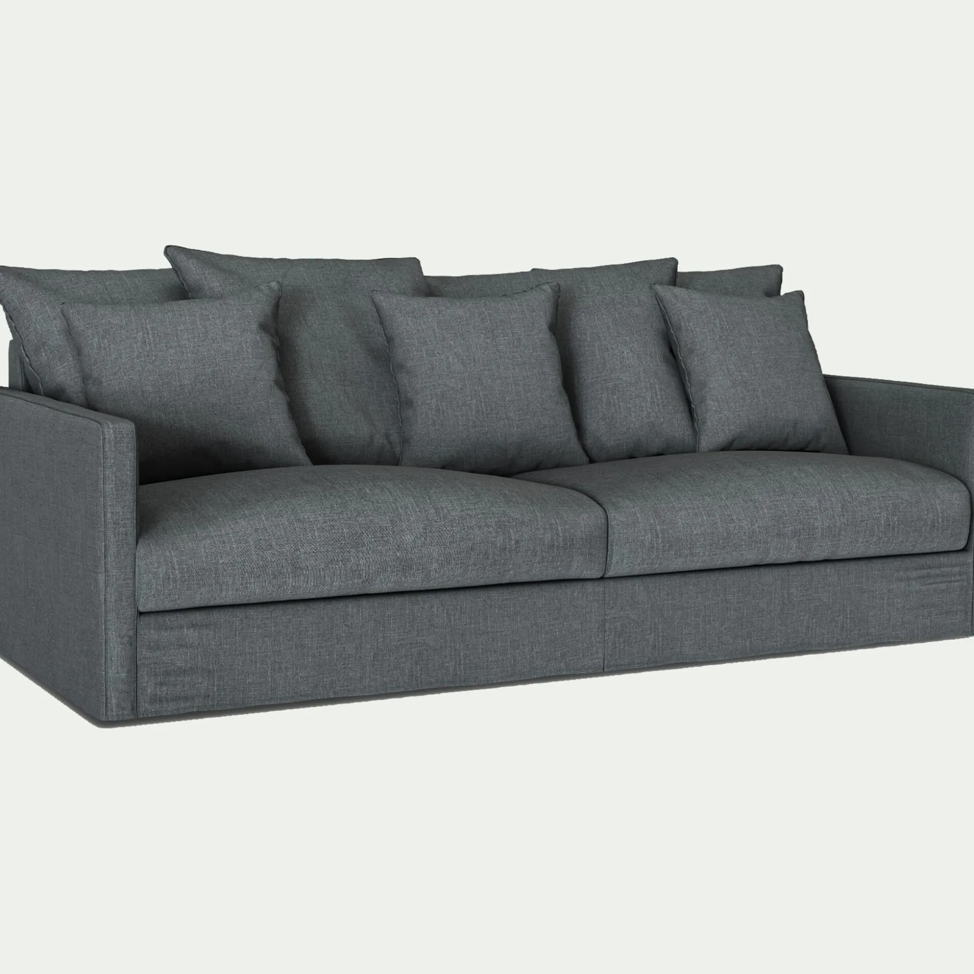 Canapé 4 places convertible en tissu - gris ardoise