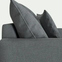 Canapé 4 places convertible en tissu - gris ardoise