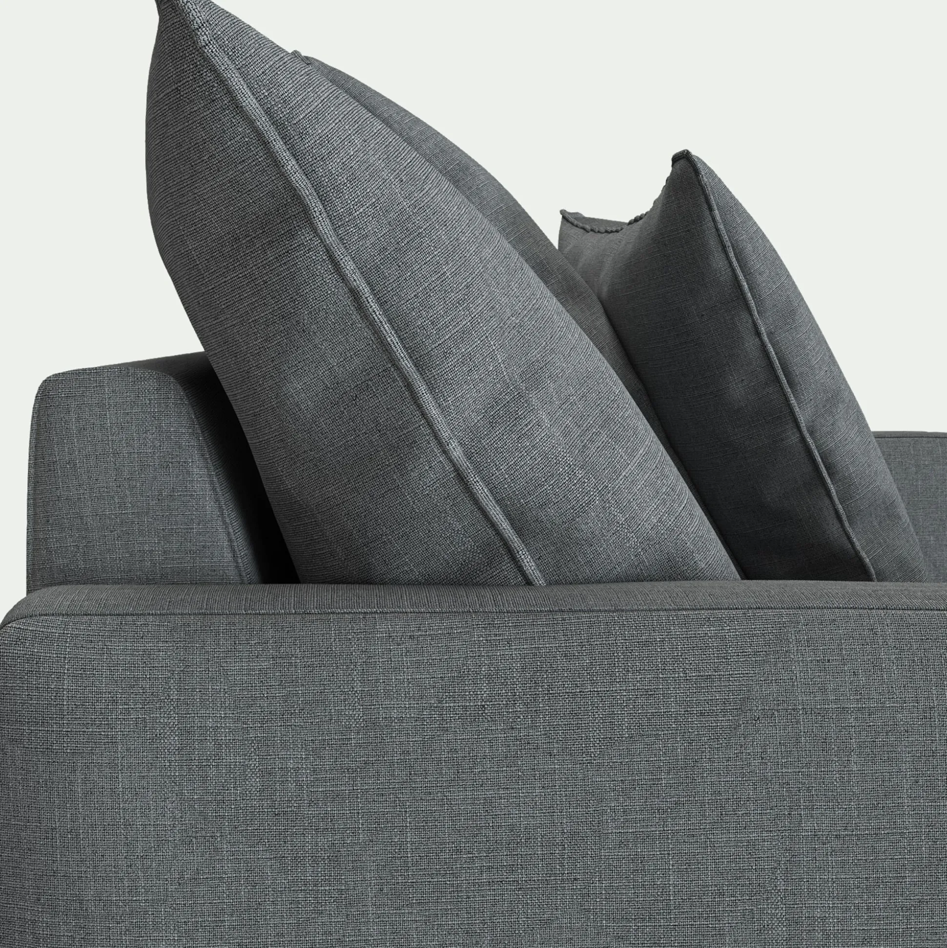 Canapé 4 places convertible en tissu - gris ardoise