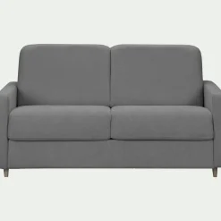 Canapé 4 places convertible en tissu Stella densité 25kg/m3 - gris restanque