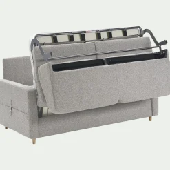 Canapé 4 places convertible en tissu matelas densité 25kg/m3 - gris borie