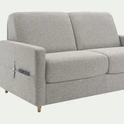 Canapé 4 places convertible en tissu matelas densité 25kg/m3 - gris borie