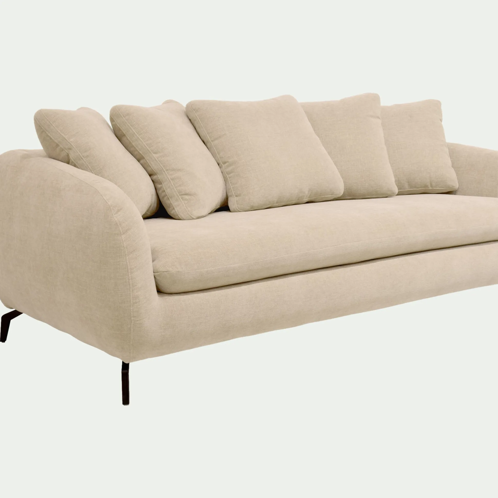 Canapé 4 places convertible en tissu - blanc écru