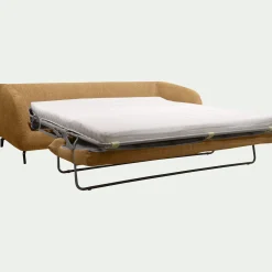 Canapé 4 places convertible en tissu tramé - bronze