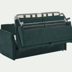 Canapé 4 places convertible en tissu avec matelas densité 35kg/m3 - bleu