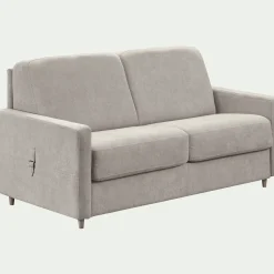 Canapé 4 places convertible en tissu Stella densité 25kg/m3 - beige roucas