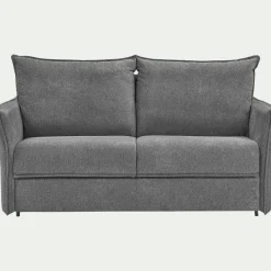 Canapé 4 places convertible en tissu avec matelas densité 35kg/m3 - gris restanque