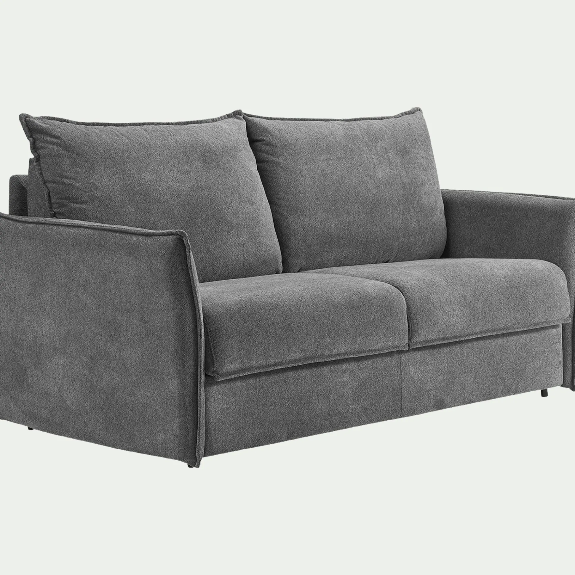 Canapé 4 places convertible en tissu avec matelas densité 35kg/m3 - gris restanque