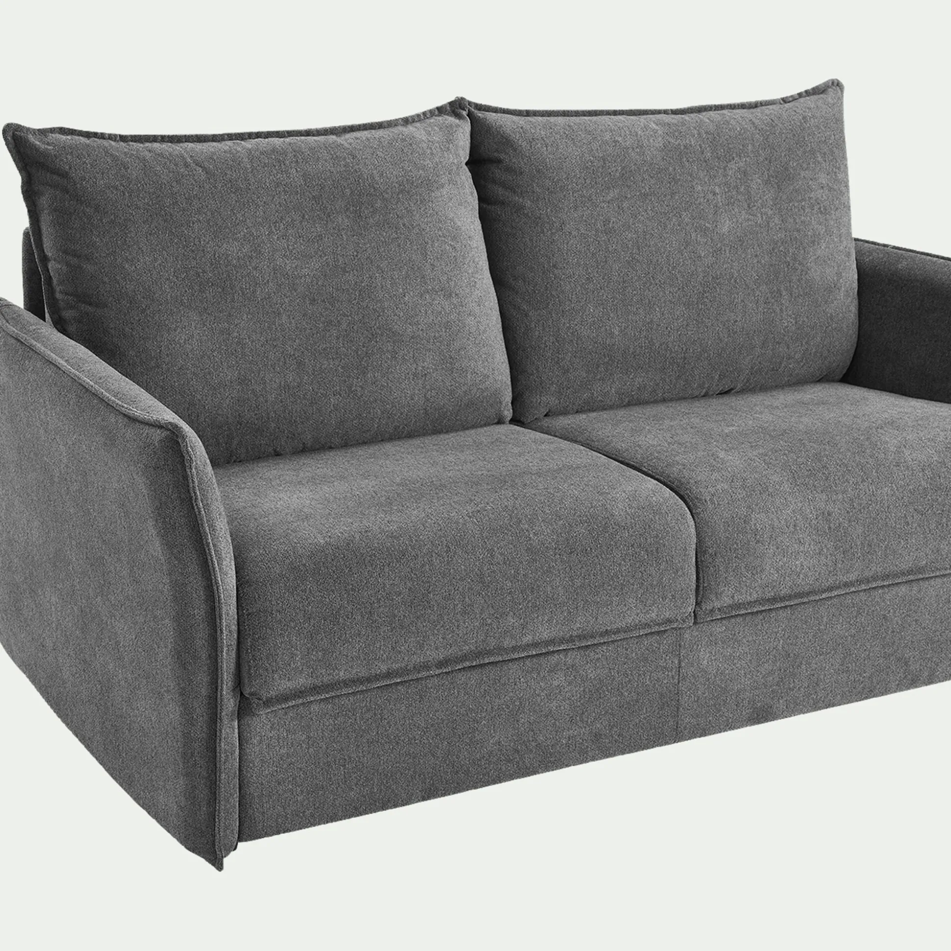 Canapé 4 places convertible en tissu avec matelas densité 35kg/m3 - gris restanque