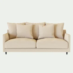 Canapé 3 places convertible en tissu - beige roucas