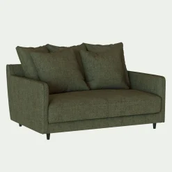Canapé 2 places convertible en tissu - vert cèdre