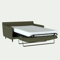 Canapé 2 places convertible en tissu - vert cèdre