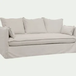 Canapé 3 places convertible en tissu wind - beige alpilles