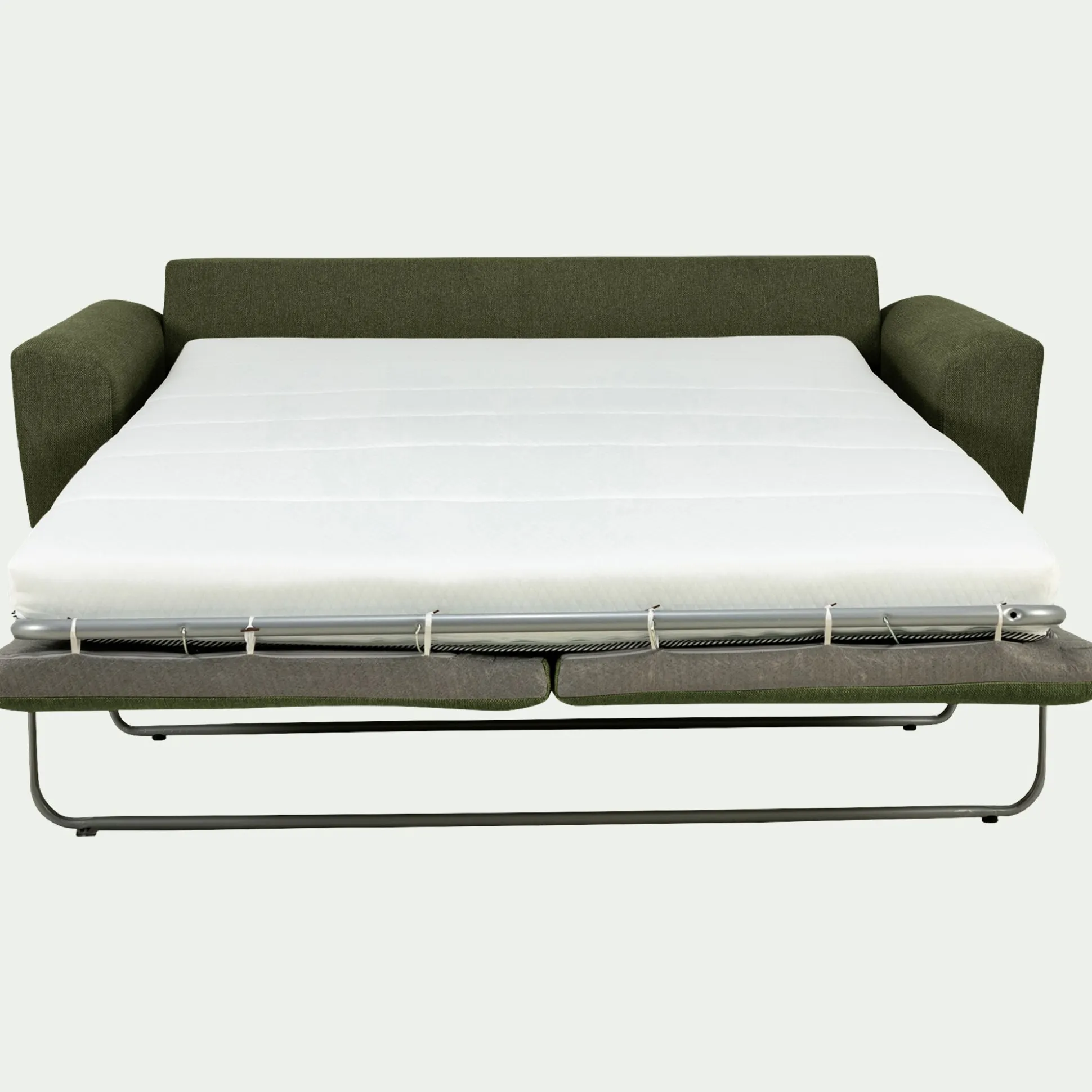 Canapé 3 places convertible en tissu - vert cèdre