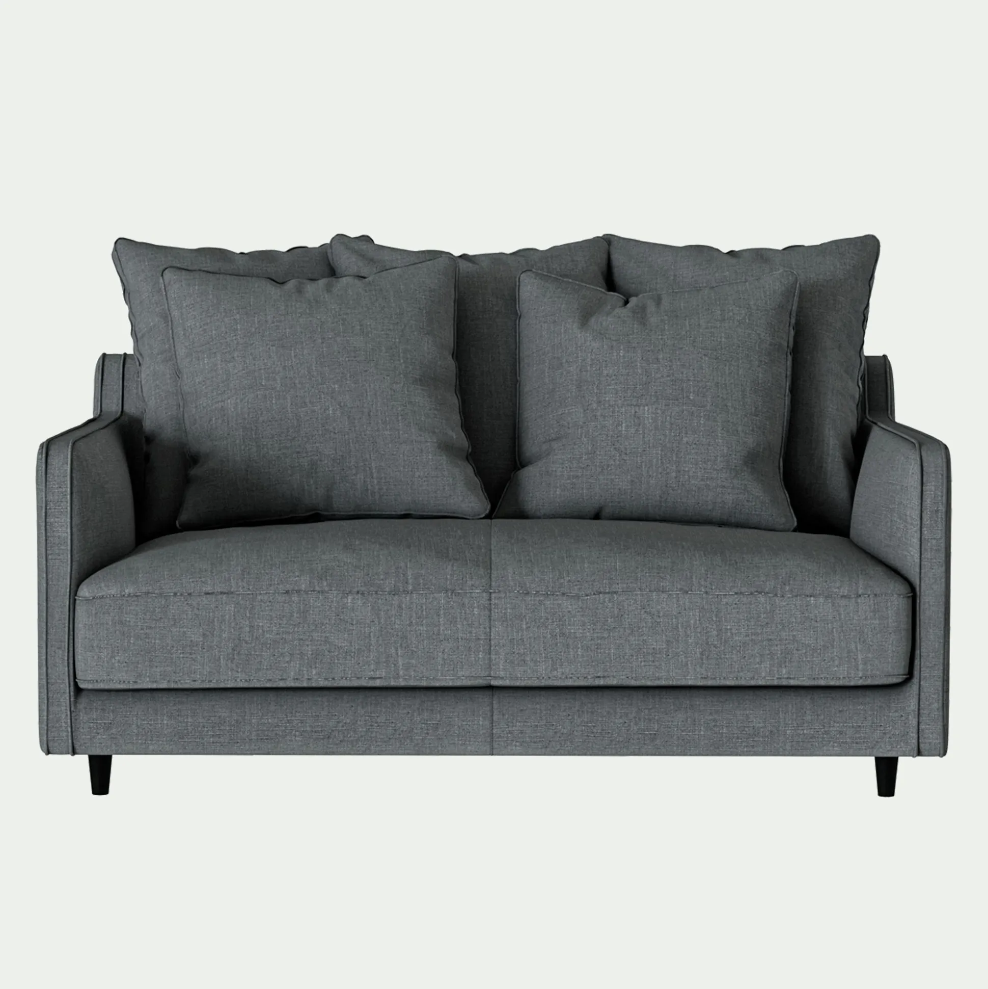 Canapé 2 places convertible matelas Bultex tissu mixte - gris ardoise