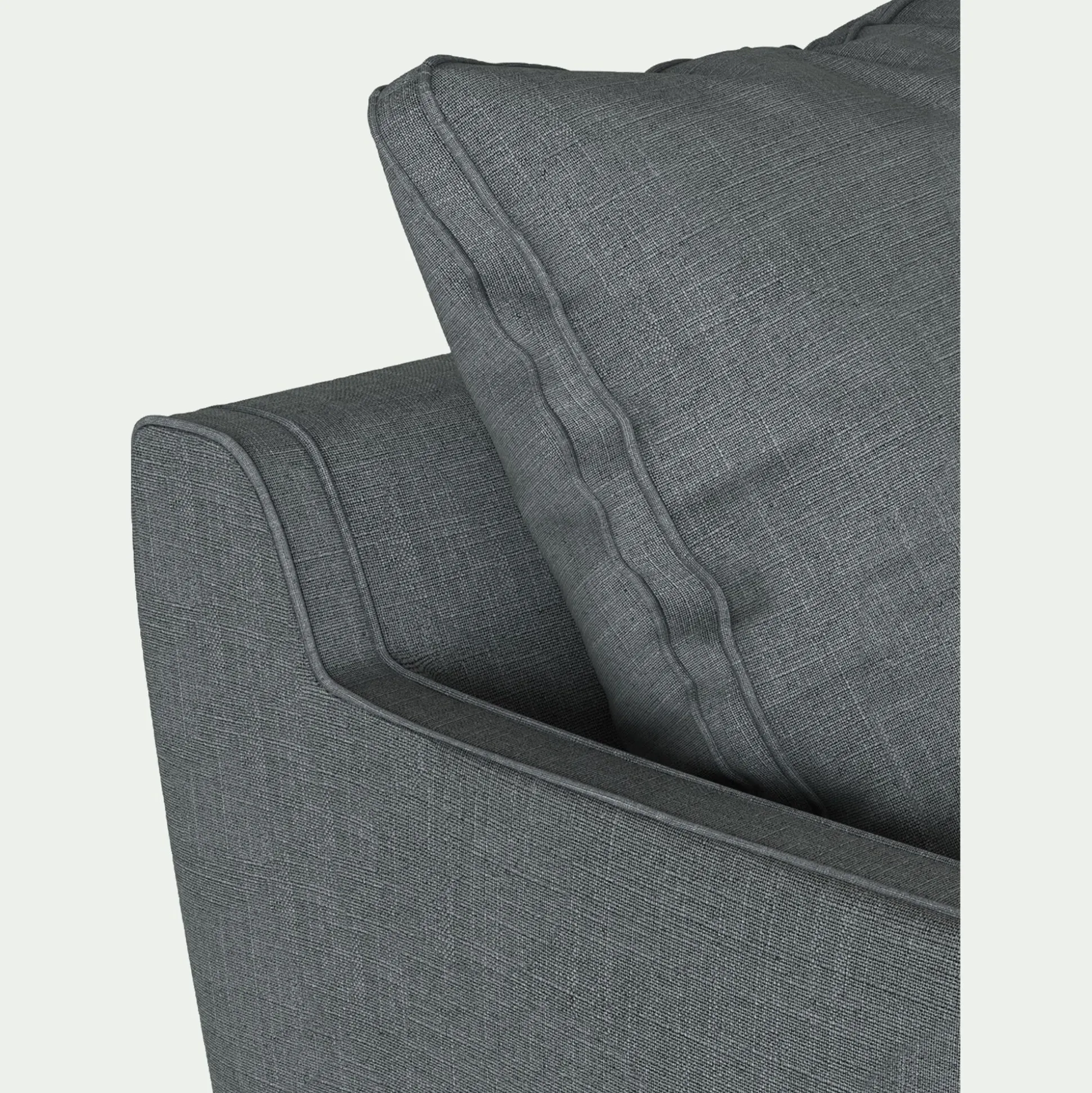 Canapé 3 places convertible matelas Bultex tissu mixte - gris ardoise