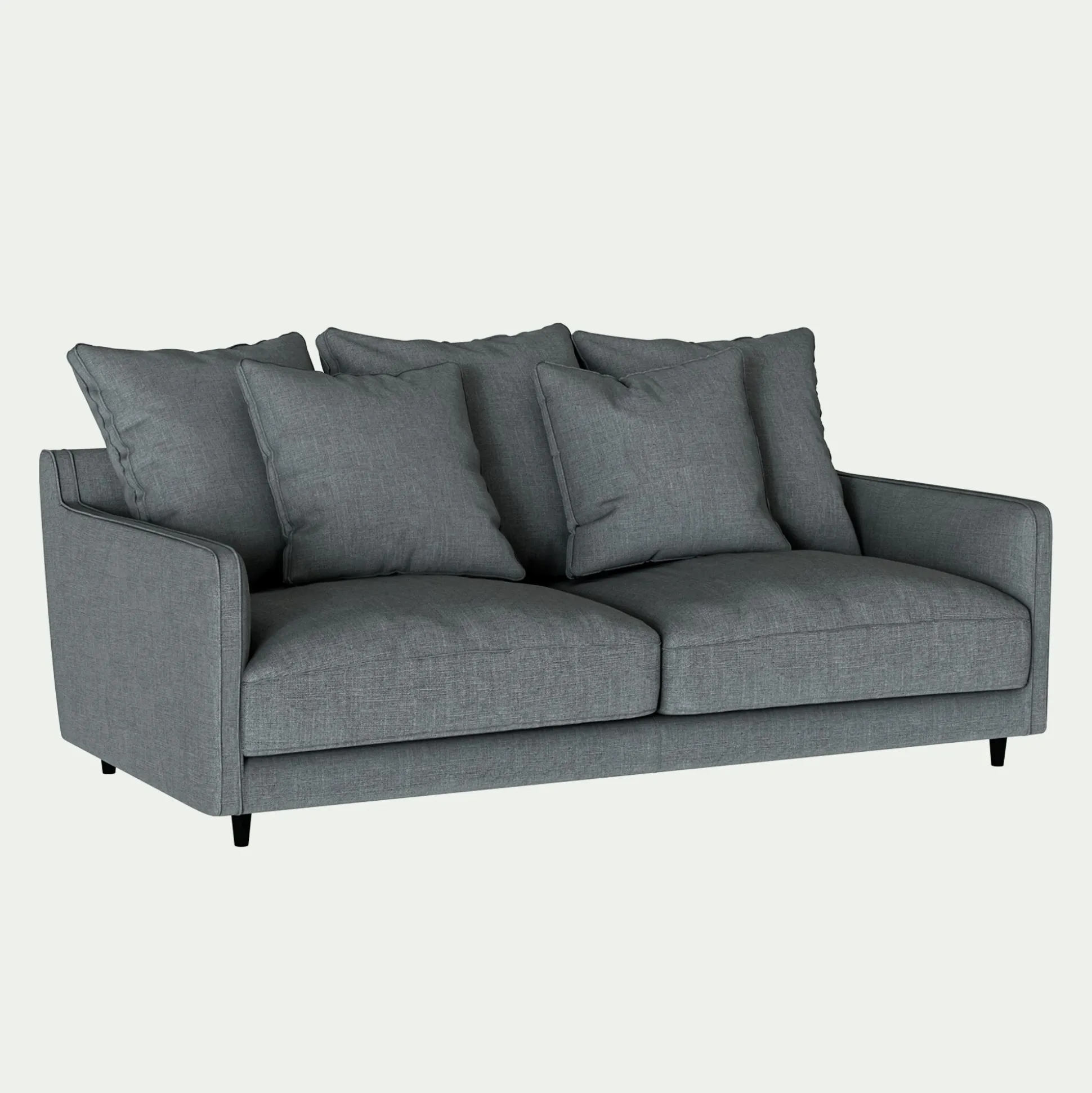 Canapé 3 places convertible matelas Bultex tissu mixte - gris ardoise