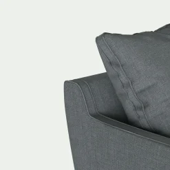 Canapé 3 places convertible matelas Bultex tissu mixte - gris ardoise