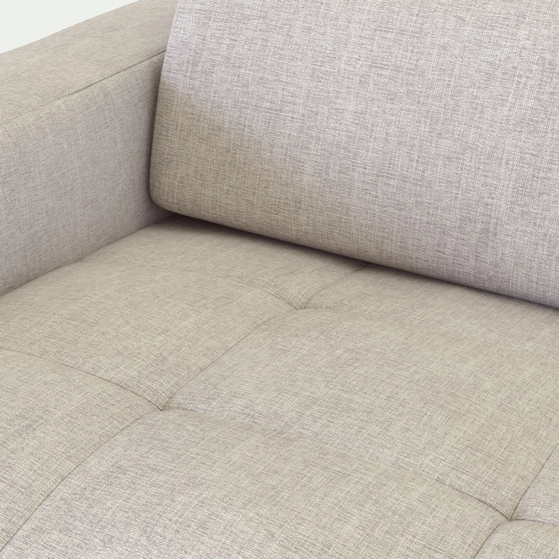 Canapé 3 places convertible matelas Bultex en tissu monclar avec accoudoirs 15cm - beige roucas