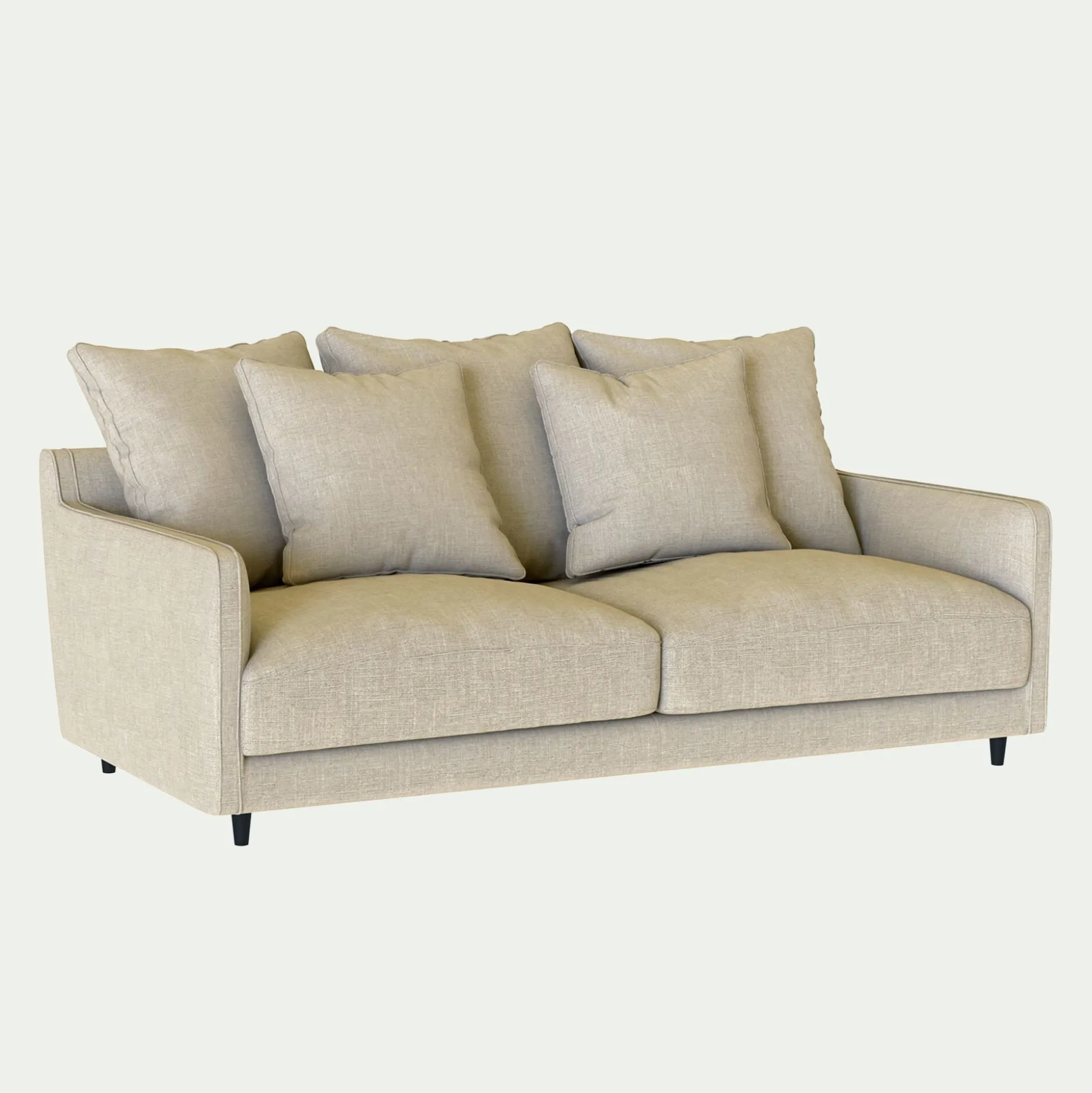 Canapé 3 places convertible tissu mixte - beige alpilles