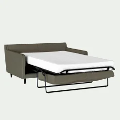 Canapé 2 places convertible tissu mixte - vert cedre