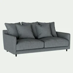 Canapé 3 places convertible tissu mixte - gris ardoise