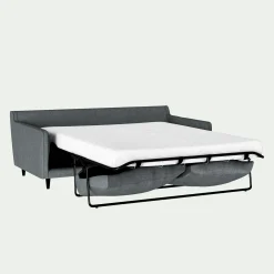 Canapé 3 places convertible tissu mixte - gris ardoise