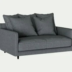 Canapé 2 places convertible tissu mixte - gris ardoise