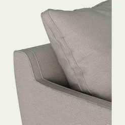 Canapé 3 places droit convertible matelas Bultex tissu joint - gris borie