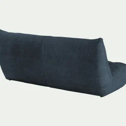 Canapé 4 places en fixe en tissu chenille - bleu marine