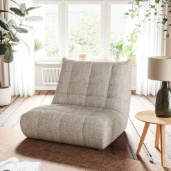 Canapé 2 places en tissu chenille - beige roucas