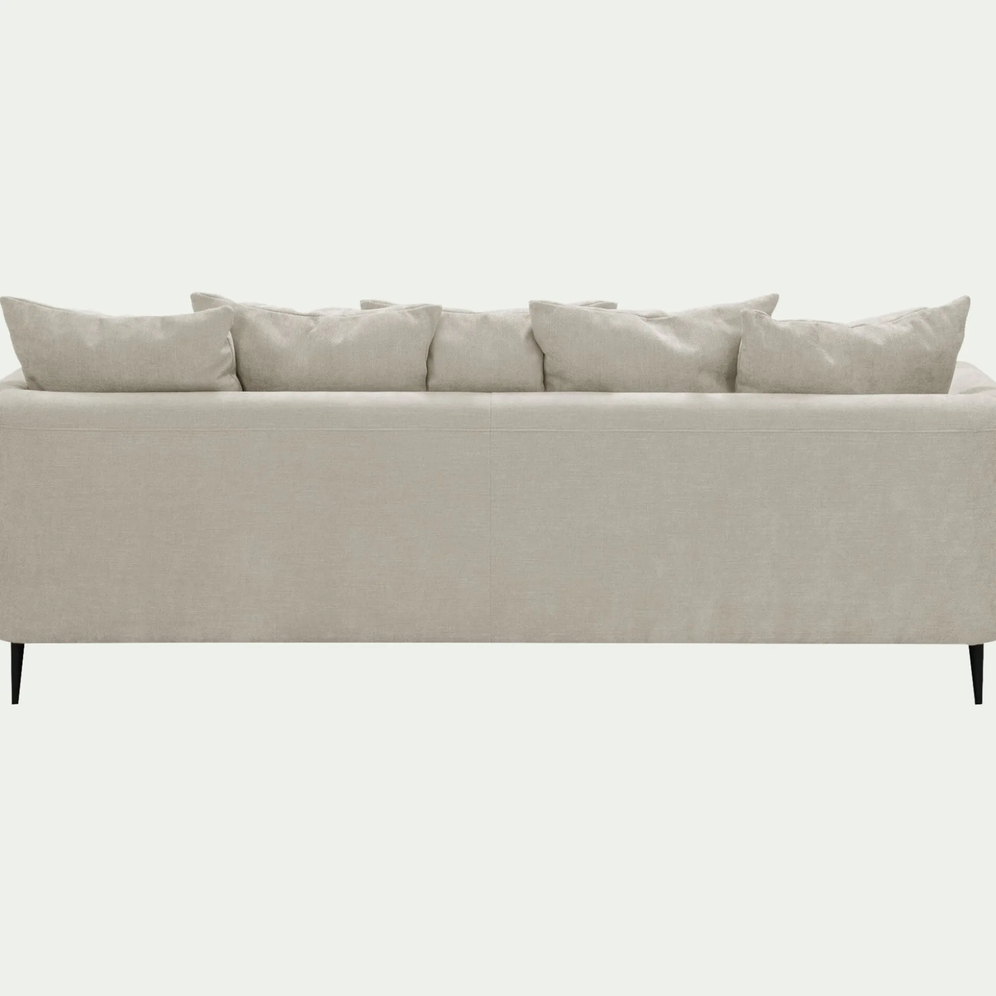 Canapé 5 places fixe droit en tissu cannes - beige roucas