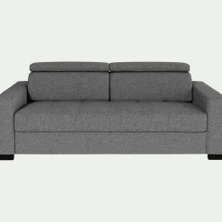 Canapé 3 places fixe en pop avec accoudoirs 20cm - gris