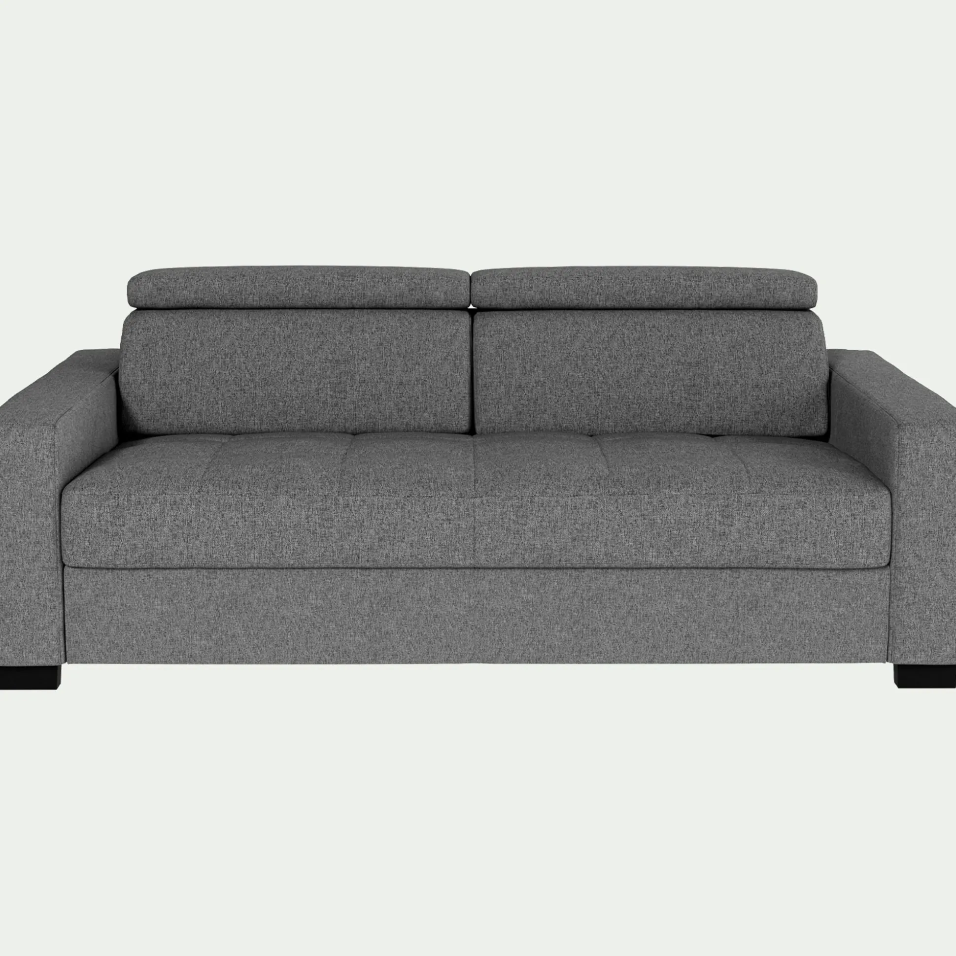 Canapé 3 places fixe en pop avec accoudoirs 20cm - gris