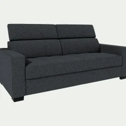 Canapé 3 places fixe en pop avec accoudoirs 20cm - gris anthracite