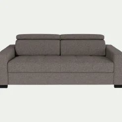 Canapé 3 places fixe en pop avec accoudoirs 20cm - taupe