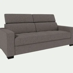 Canapé 3 places fixe en pop avec accoudoirs 20cm - taupe