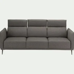 Canapé 4 places fixe en tissu avec fonction avance-recul - gris restanque