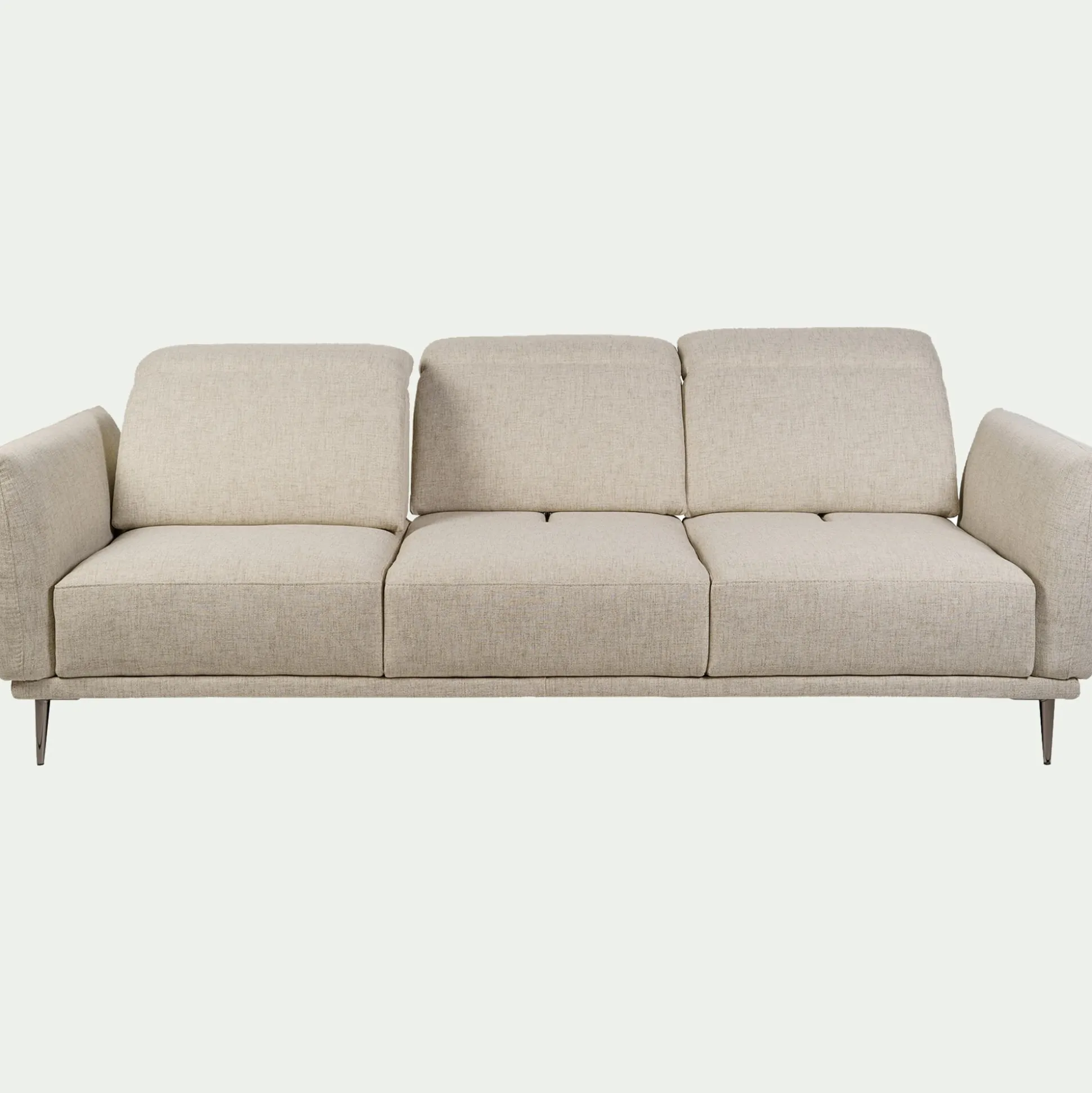 Canapé 4 places fixe en tissu avec fonction avance-recul - beige roucas