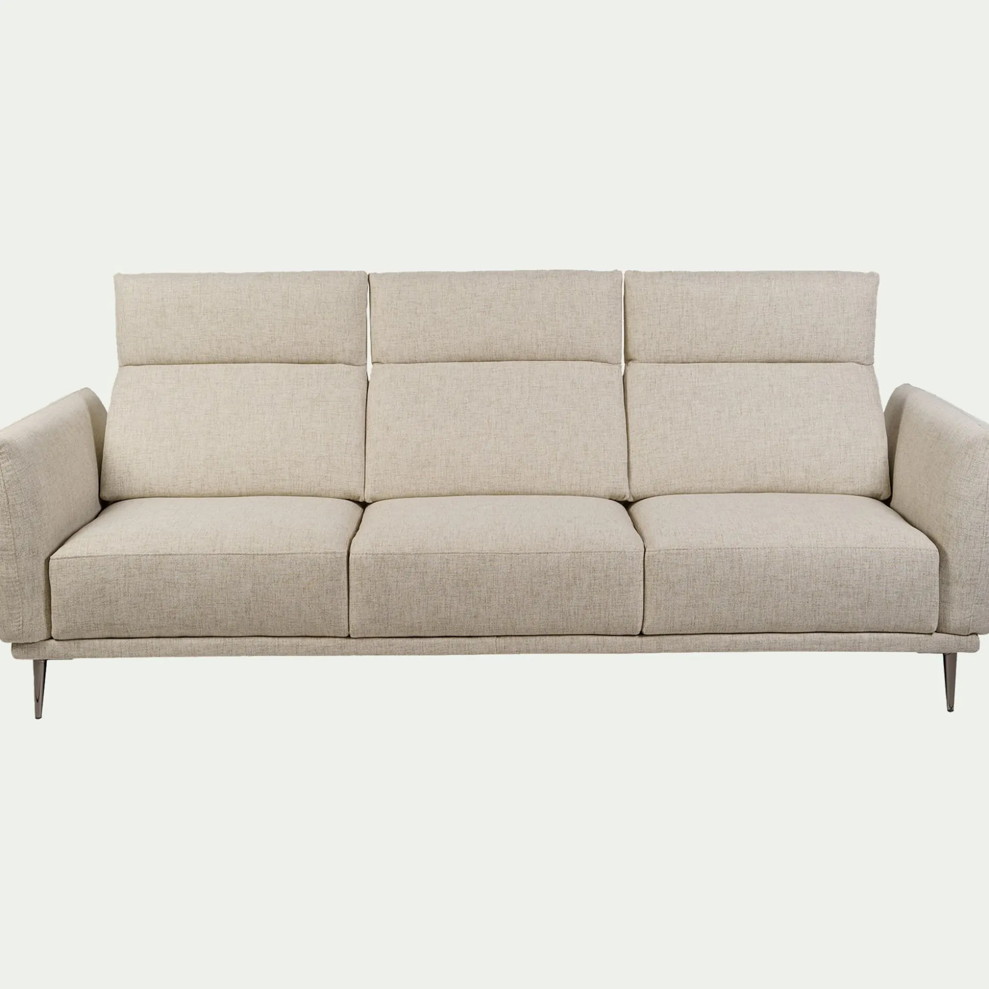 Canapé 4 places fixe en tissu avec fonction avance-recul - beige roucas